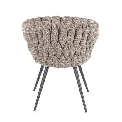 Braided contemporary counter-height chair with padded beige bucket seat HouseOfZazla metal legs on Tampa Home & Garden Store