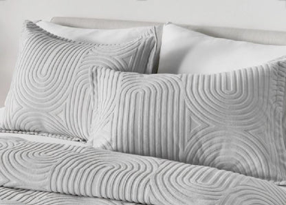 BedGear Performance Duvet Set, Queen Grey Racetrack with quilted concentric pattern HouseOfZazla on Tampa Home & Garden Store