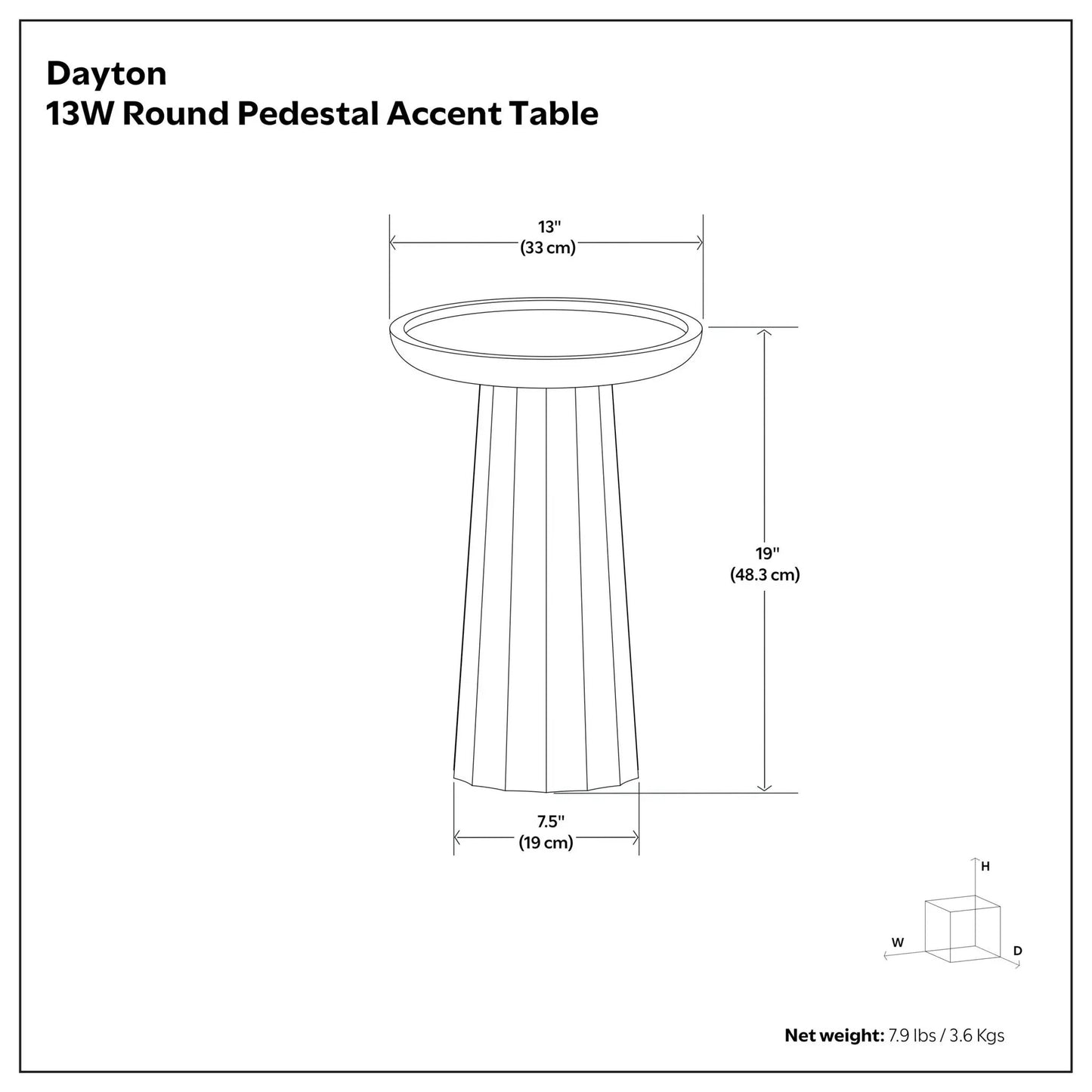 Dayton round pedestal wooden accent table 13 dia by Unique Piece Furniture on Tampa Home & Garden Store