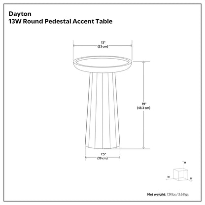 Dayton round pedestal wooden accent table 13 dia by Unique Piece Furniture on Tampa Home & Garden Store