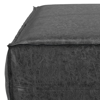 Brody Large Square Coffee Table Pouf charcoal gray aged faux leather Unique Piece Furniture on Tampa Home & Garden Store