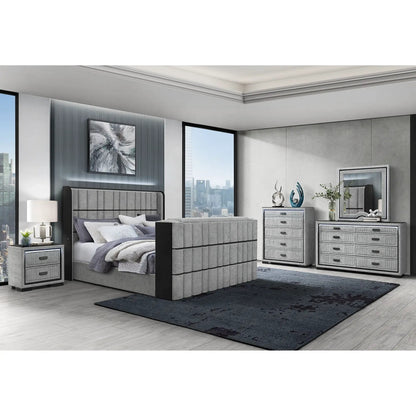 Isaiah Mirror With Upholstered Frame LED Lighting