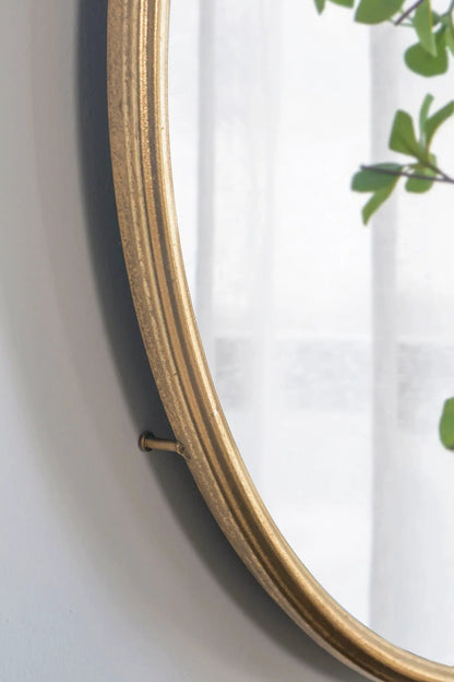 Circle Wall Mirror With Iron Frame Living Room
