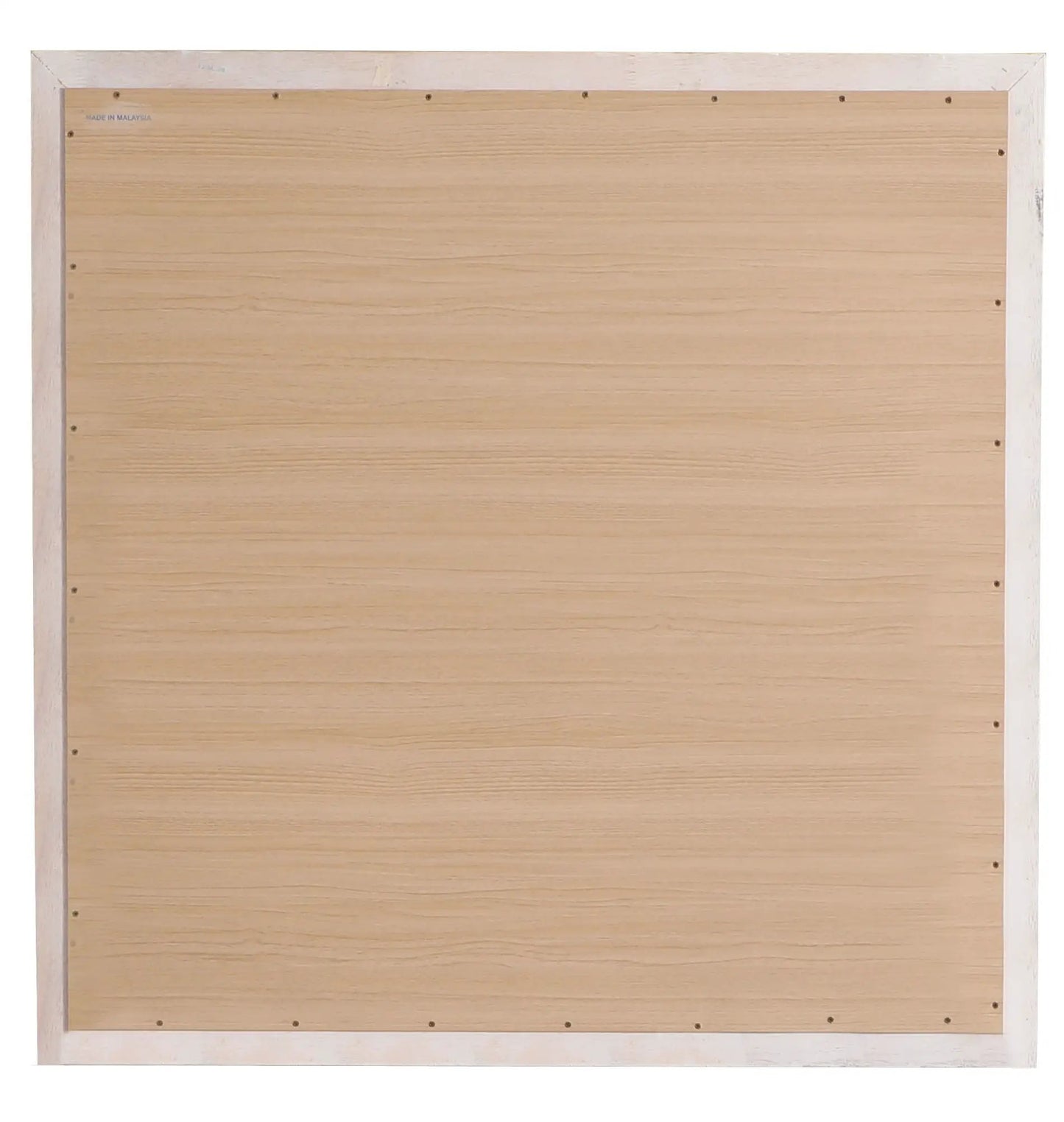 Traditional Wall Mirror back with natural wood backing, white distressed frame and visible screws on Tampa Home & Garden Store