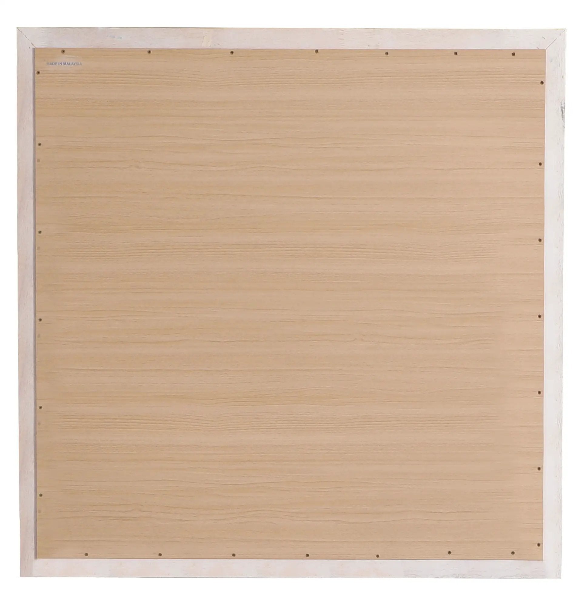 Traditional Wall Mirror back with natural wood backing, white distressed frame and visible screws on Tampa Home & Garden Store
