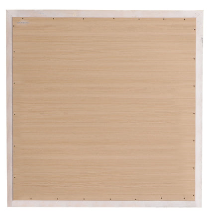 Traditional wall mirror with whitewashed wood frame and natural veneer back panel on Tampa Home & Garden Store