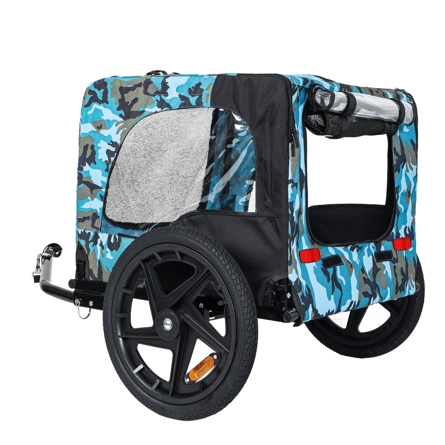 Pet bike trailer by HouseOfZazla in camo with 16-inch wheels on Tampa Home & Garden Store