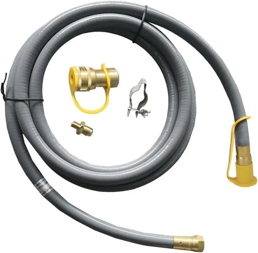 Gas Conversion Kit Gray for Fire Pits Unique Piece Furniture with brass fittings and hose on Tampa Home & Garden Store
