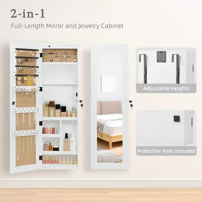 Wall Mounted Jewelry Armoire With Led Light