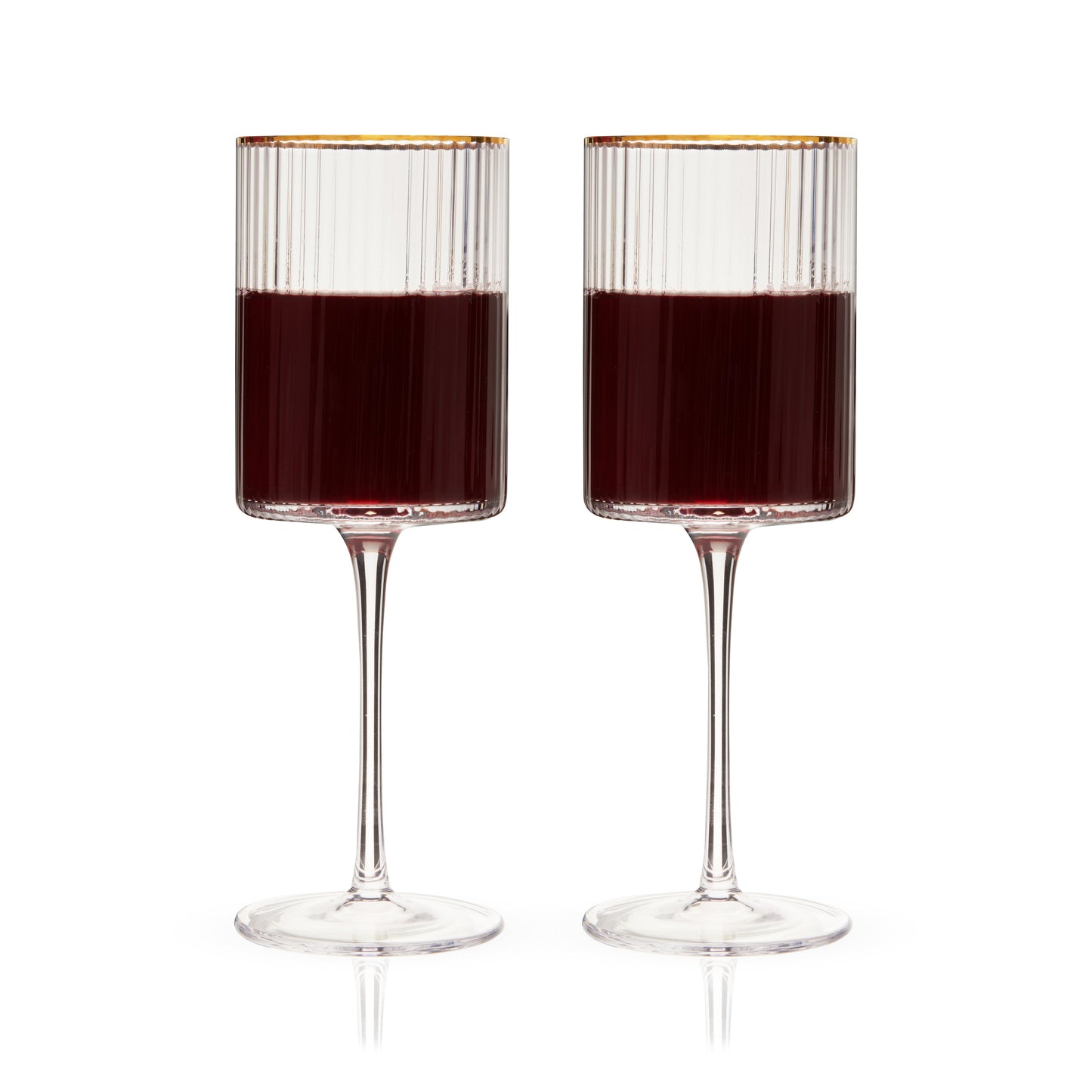 Meridian Crystal Wine Glasses and Gold Rim Set