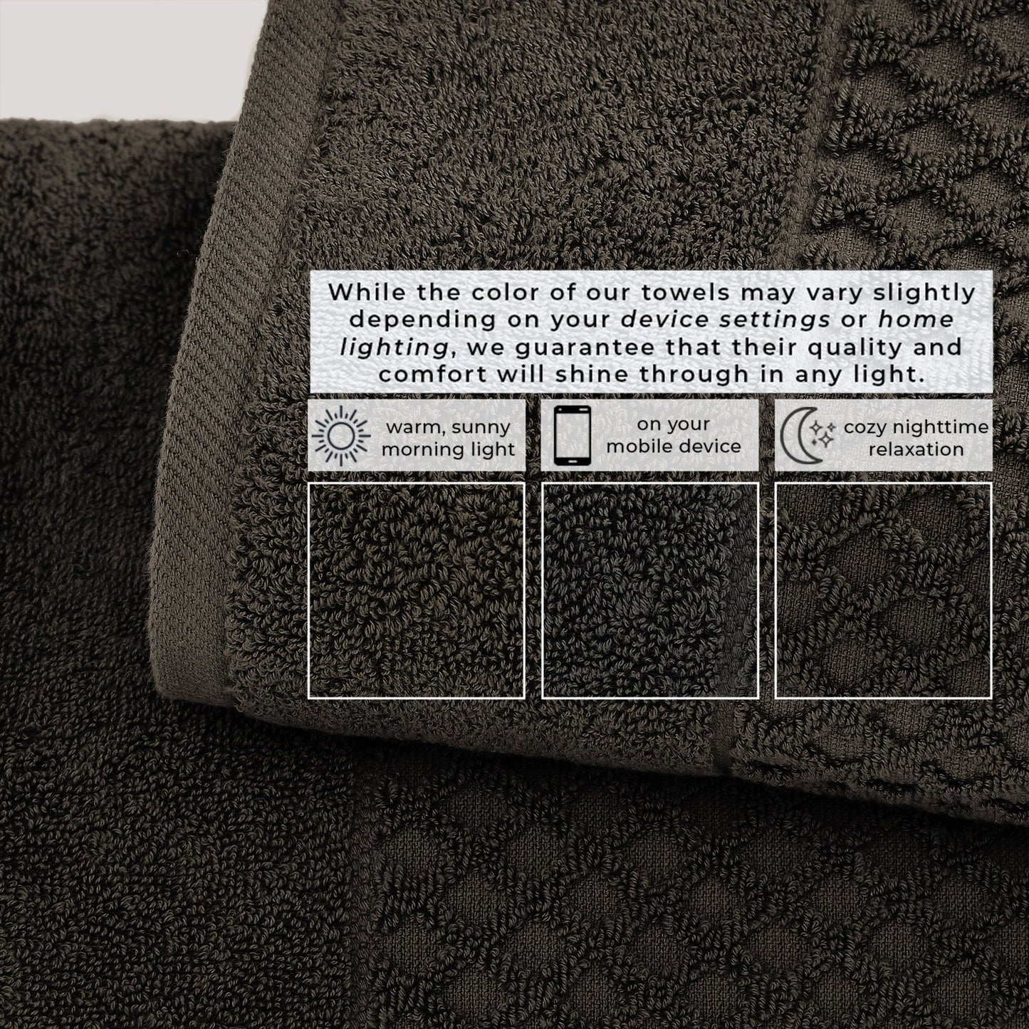 Cotton Diamond Waffle Weave Bath Towel Set