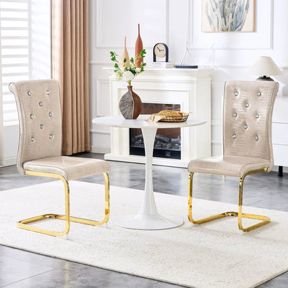 Elegant Faux Alligator Upholstered Dining Chairs