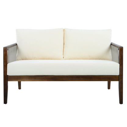 Outdoor Acacia Loveseat and Coffee Table Set