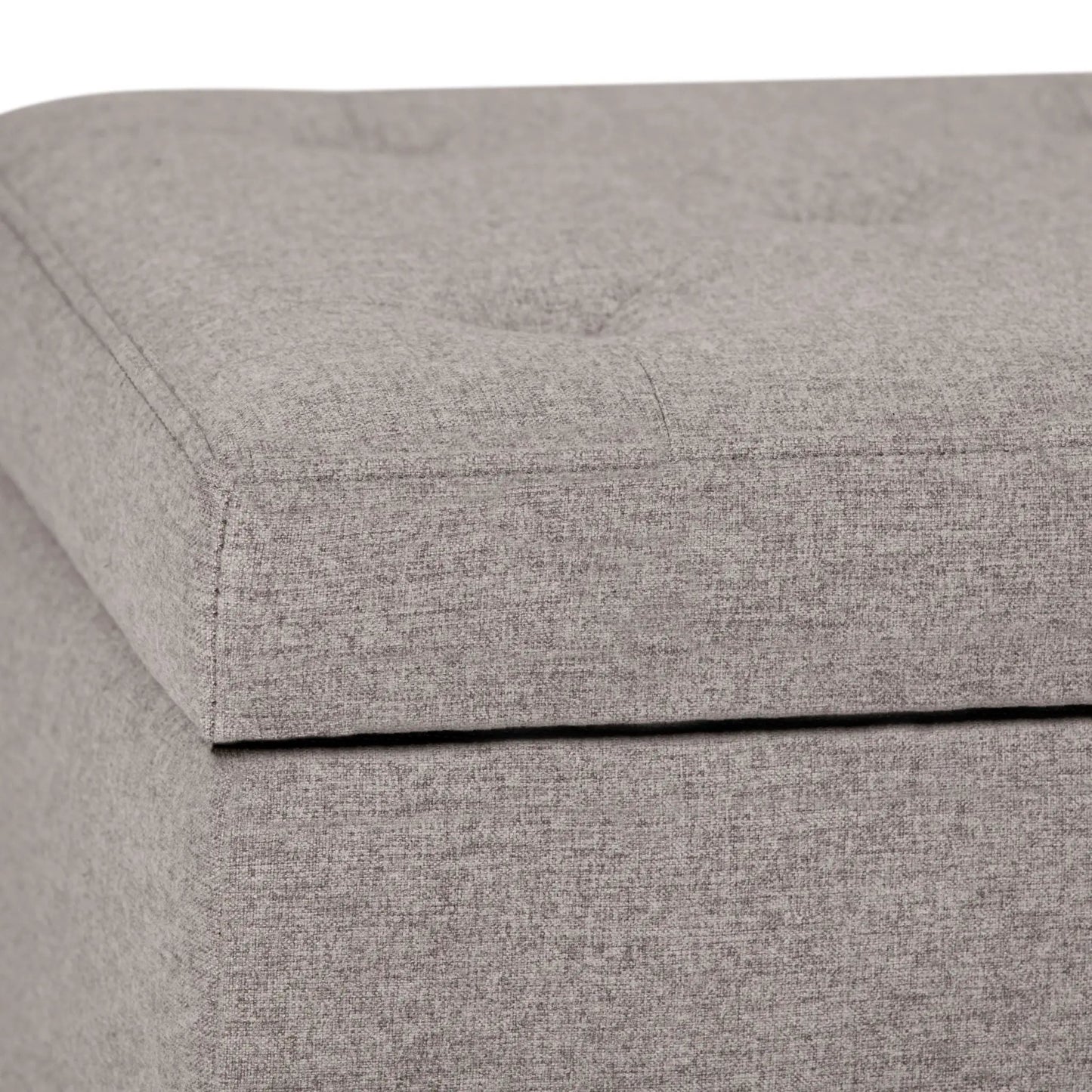Hamilton Upholstered Storage Ottoman gray fabric with seam detail by Unique Piece Furniture on Tampa Home & Garden Store