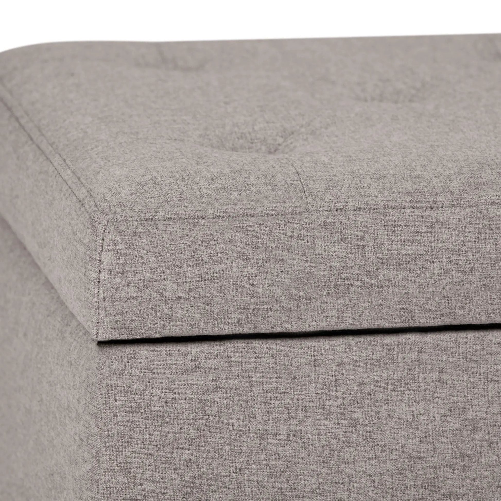 Hamilton Upholstered Storage Ottoman gray fabric with seam detail by Unique Piece Furniture on Tampa Home & Garden Store