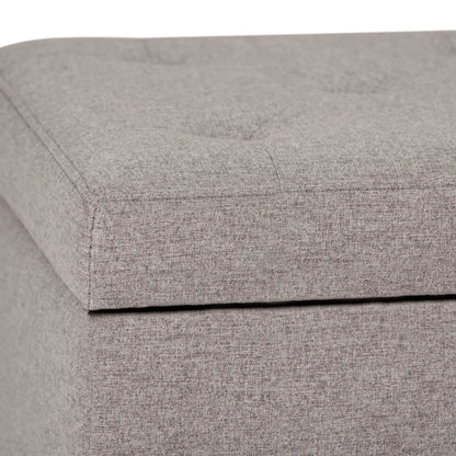 Hamilton Upholstered Storage Ottoman gray fabric with seam detail by Unique Piece Furniture on Tampa Home & Garden Store