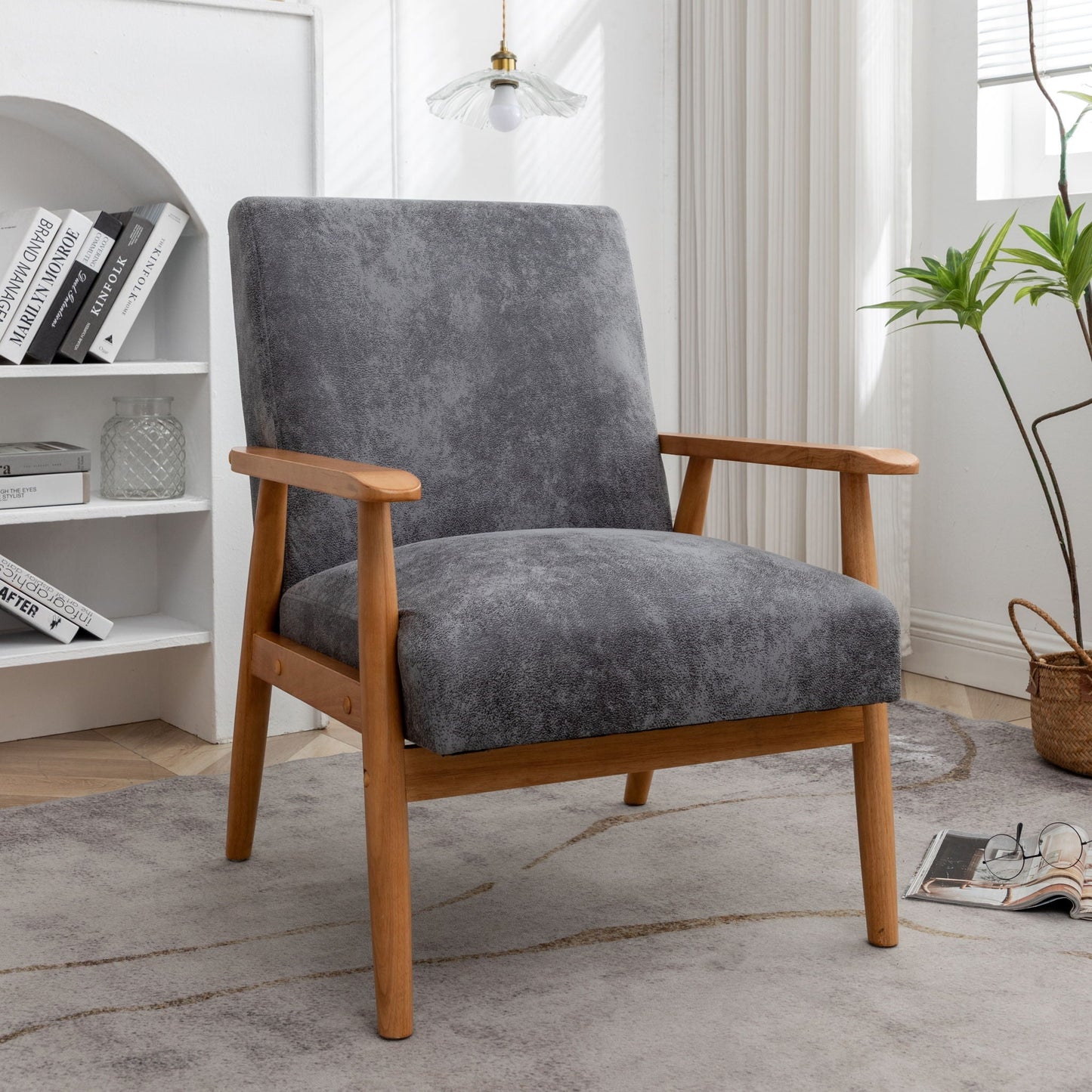 Wide Classic Mid Century Modern Arm Chair