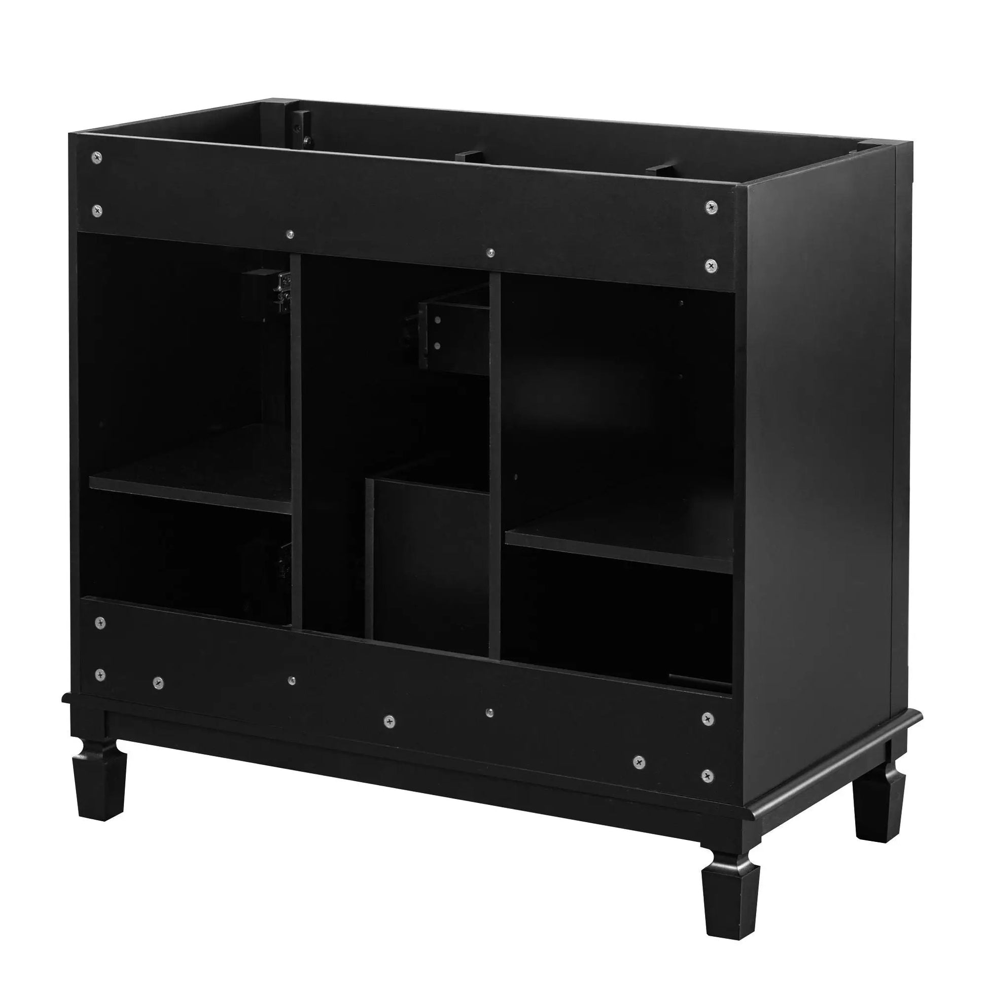 Bathroom vanity base black wood with two interior dividers by Unique Piece Furniture on Tampa Home & Garden Store