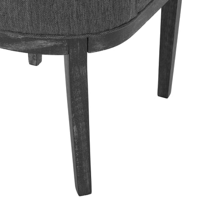 Modern dining chair set of 2 with dark wooden frames and textured charcoal fabric on Tampa Home & Garden Store
