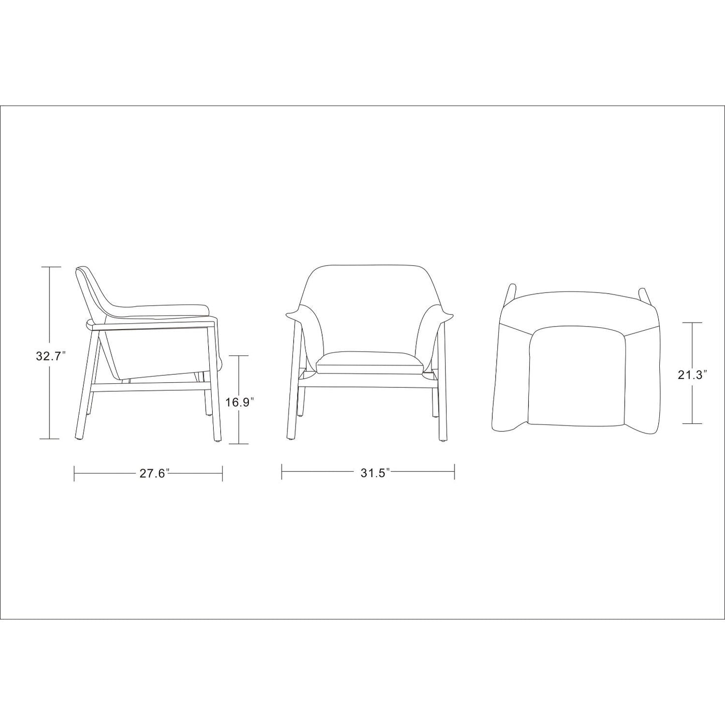 Miller Weave Chair With Wood Frame and Soft Seat