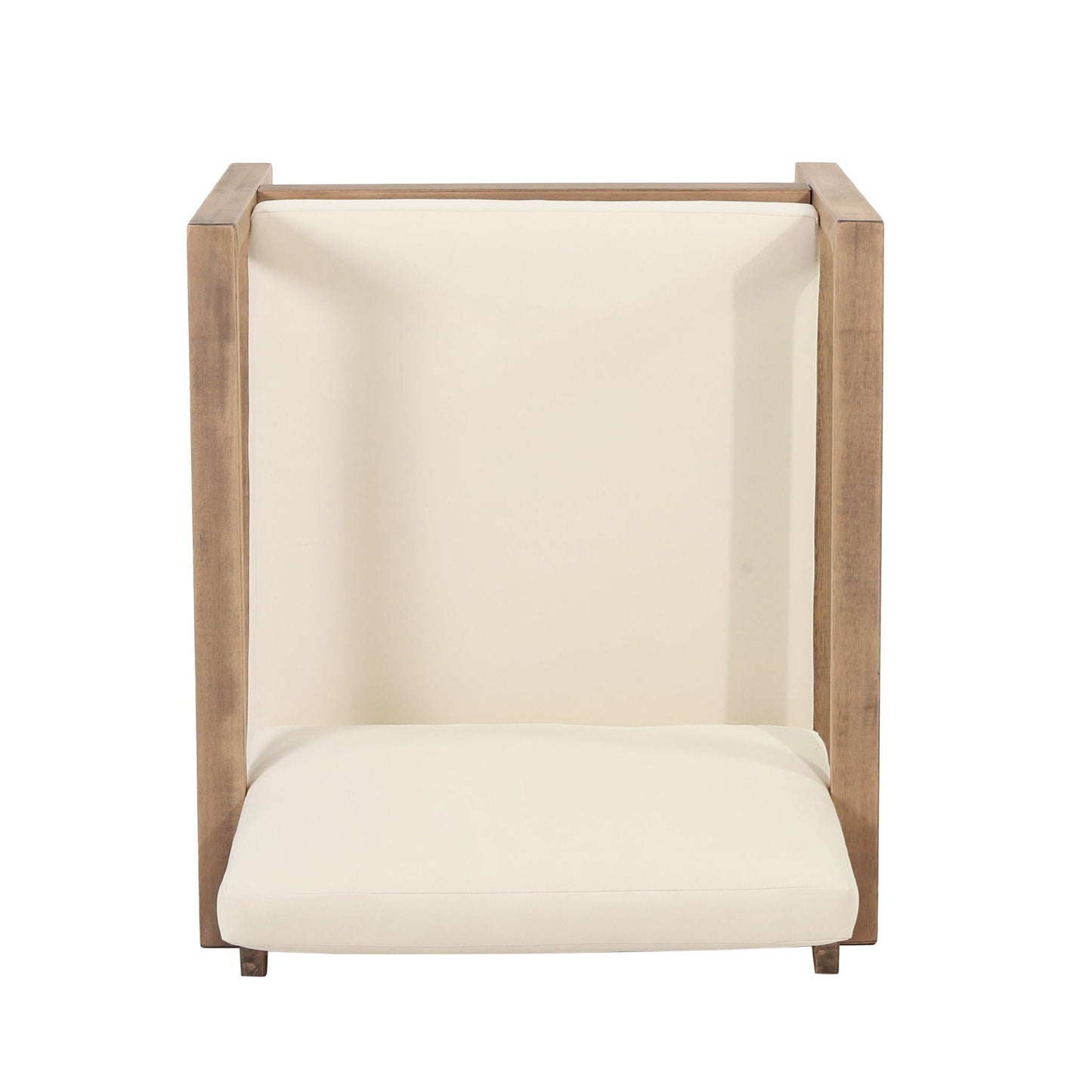 Outdoor Acacia Wood Patio Club Chair with cream cushions by HouseOfZazla on Tampa Home & Garden Store