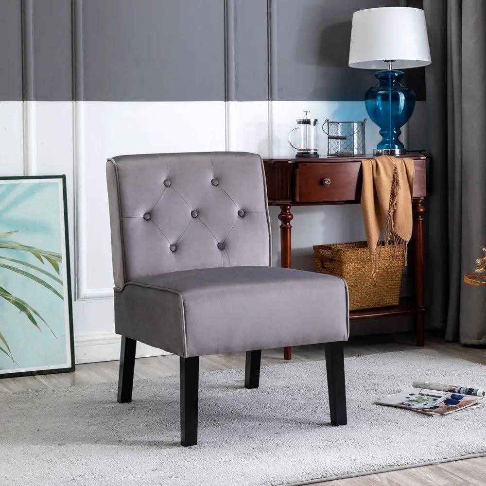 Reese armless tufted accent chair set of 2 in gray upholstery by Unique Piece Furniture on Tampa Home & Garden Store