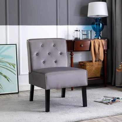 Reese armless tufted accent chair set of 2 in gray upholstery by Unique Piece Furniture on Tampa Home & Garden Store
