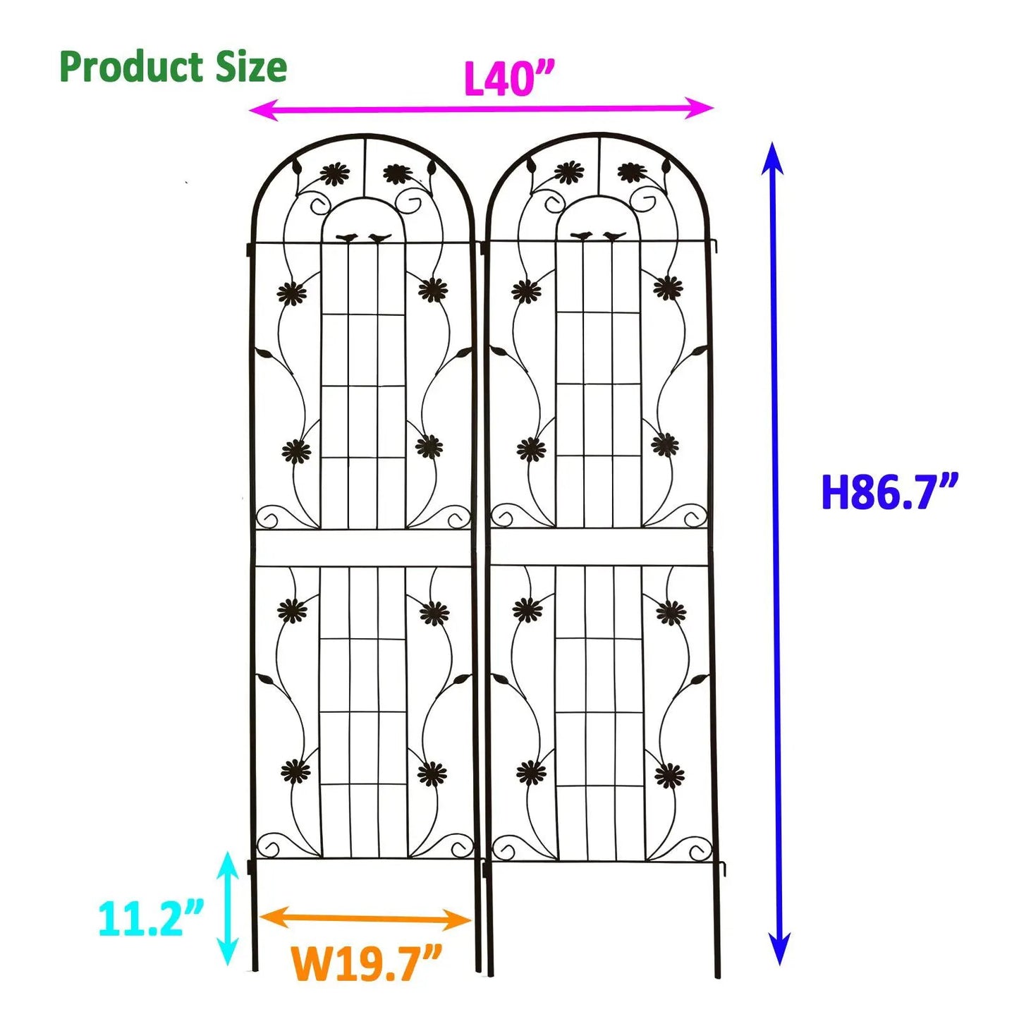 Metal Garden Trellis for Climbing Plants Outdoor