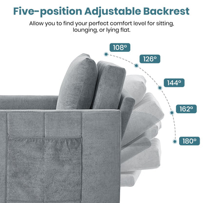 Convertible Sleeper Sofa and Storage Pockets