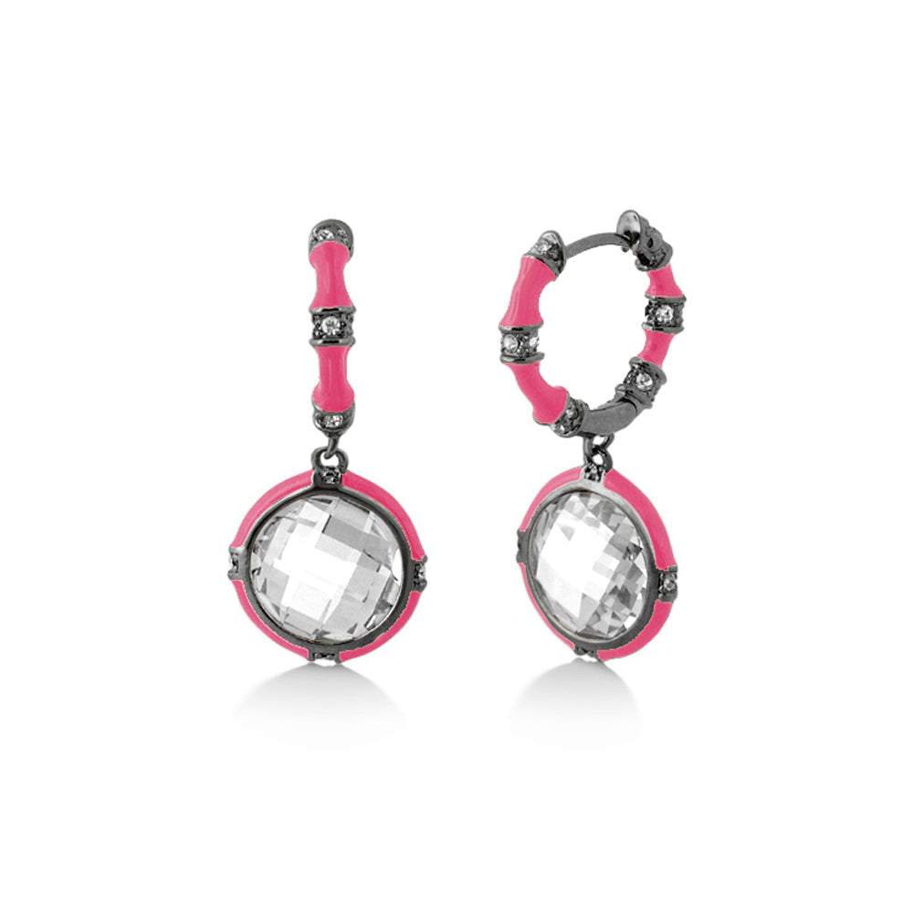 Prince Charming Cubic Zirconia Earrings pair with pink enamel accents and CZs by Lauren G Adams on Tampa Home & Garden Store