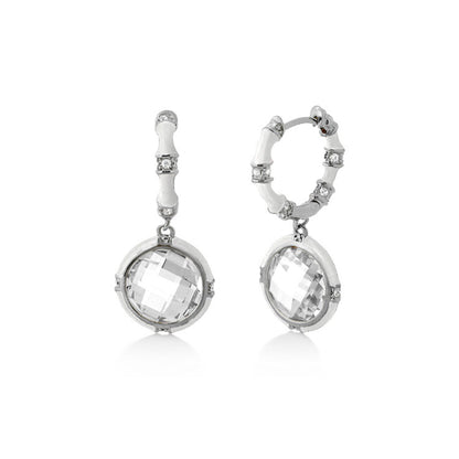 Prince Charming Cubic Zirconia Earrings, silver-tone hoops with cz drops, 2-pc set on Tampa Home & Garden Store