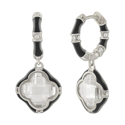 Prince Charming Earrings — Clover Drop enamel with crystal accents by Lauren G Adams on Tampa Home & Garden Store
