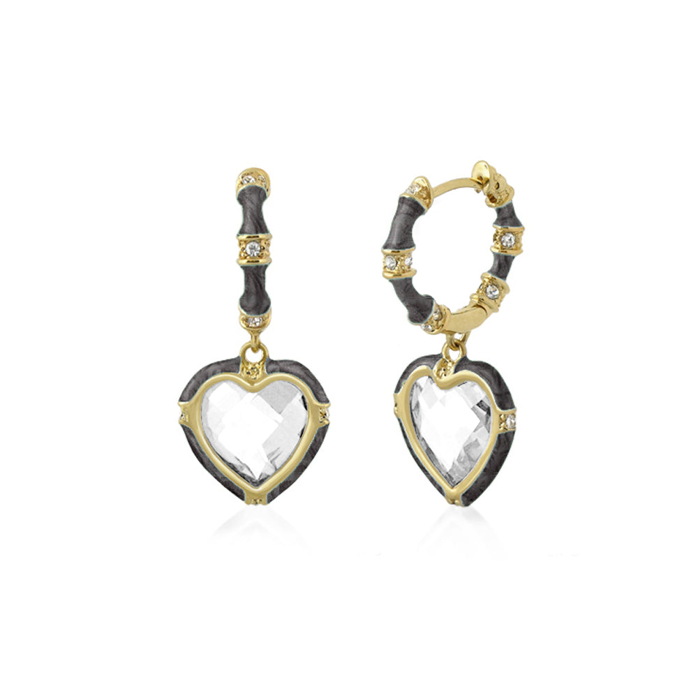 Prince Charming Cubic Zirconia Earrings by Lauren G Adams; heart earrings with crystals on Tampa Home & Garden Store