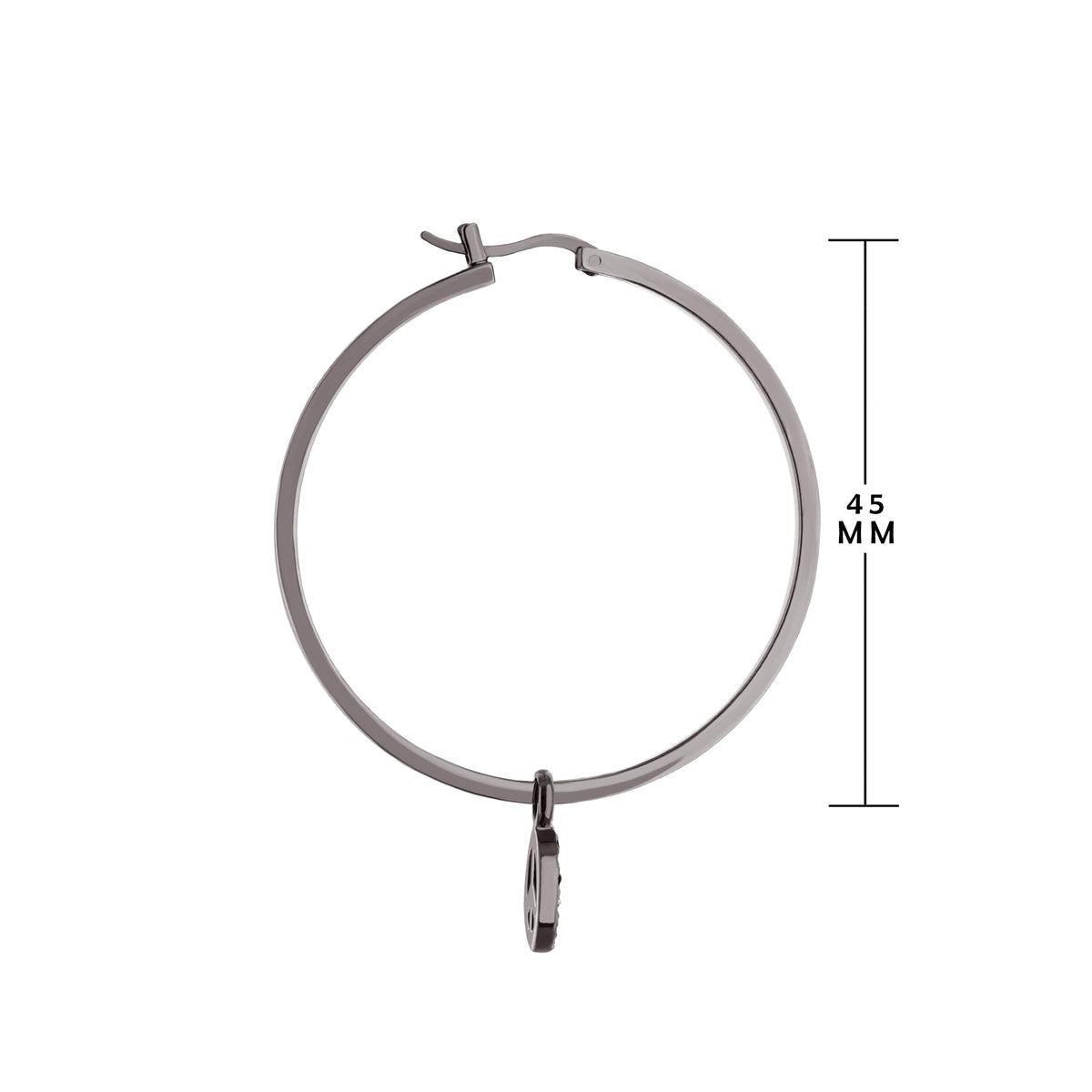Peace Sign Hoop Earrings, silver-tone hoops with peace sign charm, Lauren G Adams collection on Tampa Home & Garden Store