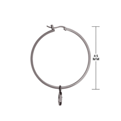 Peace Sign Hoop Earrings, silver-tone hoops with peace sign charm, Lauren G Adams collection on Tampa Home & Garden Store