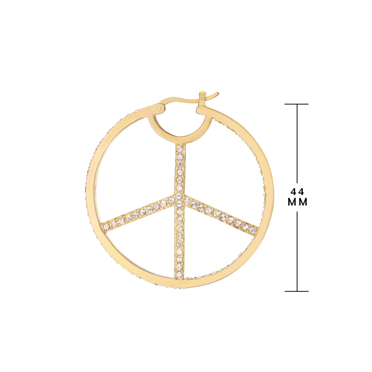 Pave Peace Hoop Earrings gold-tone full pavé with crystals Lauren G Adams on Tampa Home & Garden Store