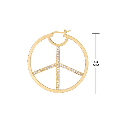 Pave Peace Hoop Earrings gold-tone full pavé with crystals Lauren G Adams on Tampa Home & Garden Store