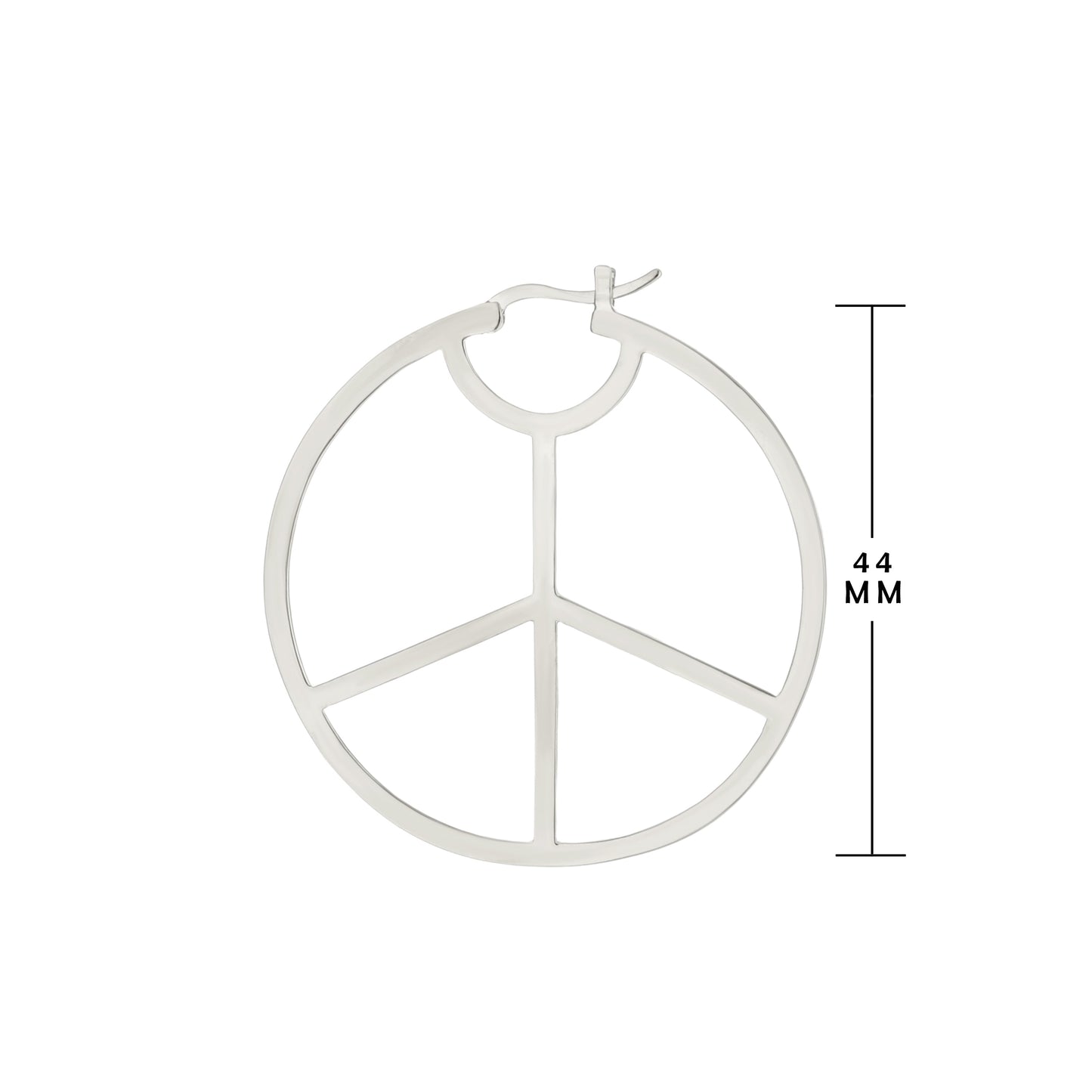 Pave Peace Hoop Earrings polished silver hoop with peace sign cutout by Lauren G Adams on Tampa Home & Garden Store