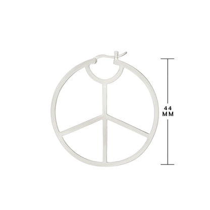 Pave Peace Hoop Earrings polished silver hoop with peace sign cutout by Lauren G Adams on Tampa Home & Garden Store