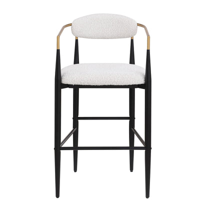 Beige Upholstered Bar Stools For Kitchen Island
