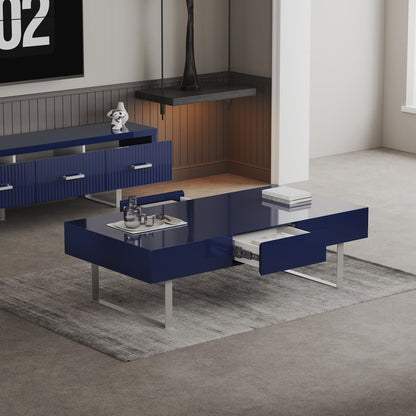 Rectangular Coffee Table And Hidden Drawers