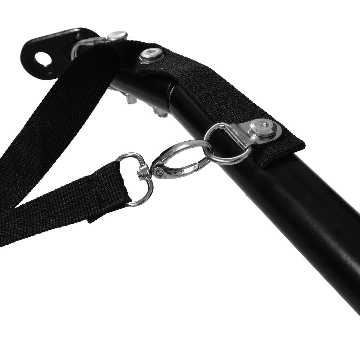 Outdoor Heavy Duty Collapsible Pet Bike Trailer hardware closeup with black nylon strap on Tampa Home & Garden Store