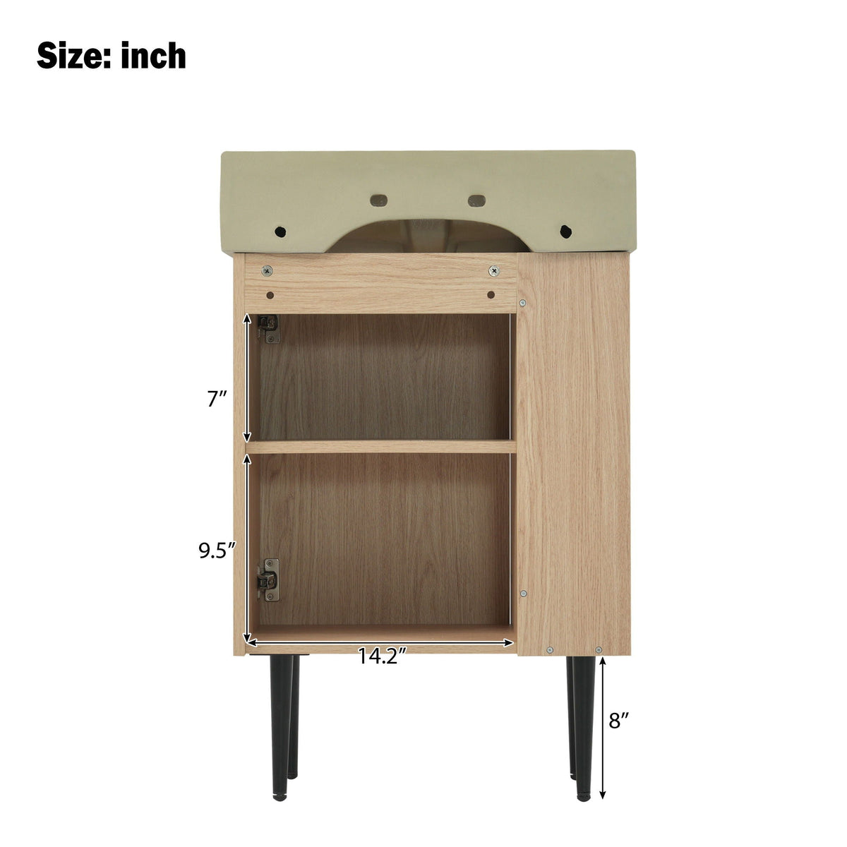 Bathroom vanity with ceramic sink by HouseOfZazla, wood cabinet, side storage, multiple colors on Tampa Home & Garden Store