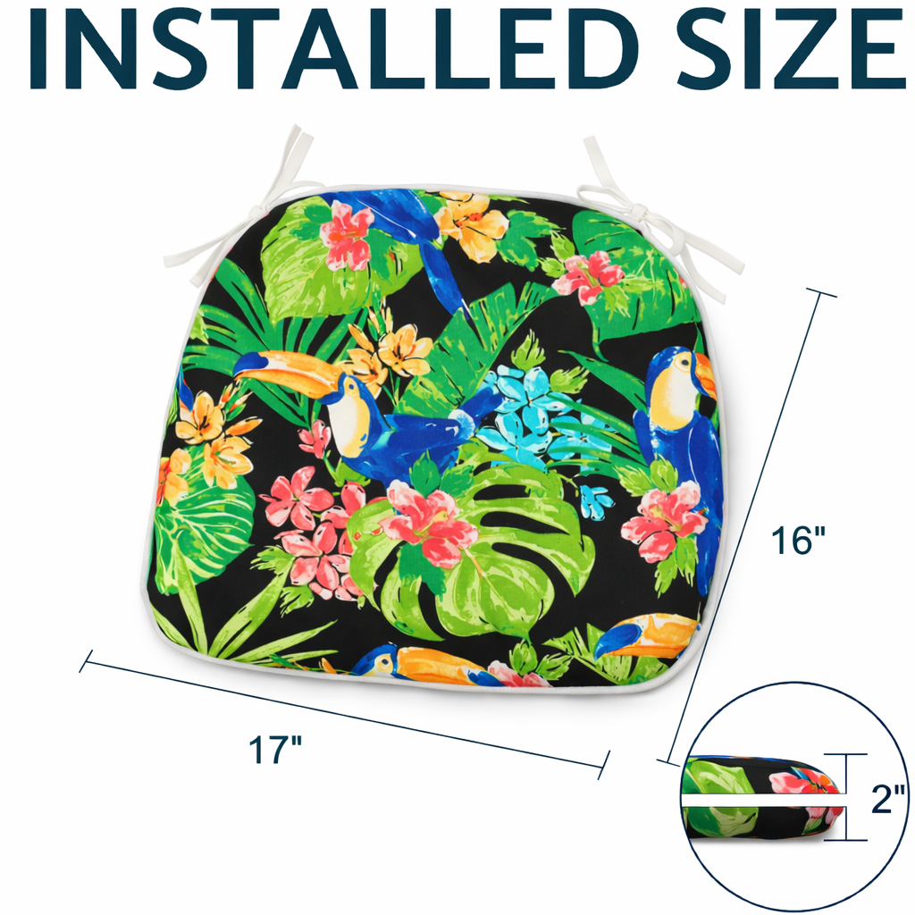 Set of Four Water Repellent Patio Chair Cushions
