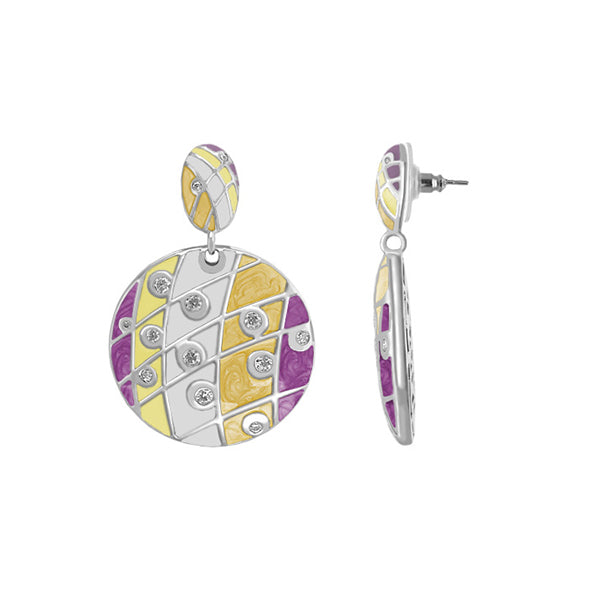 Sunburst Earrings chandelier Lauren G Adams yellow purple crystals on Tampa Home & Garden Store on Tampa Home & Garden Store