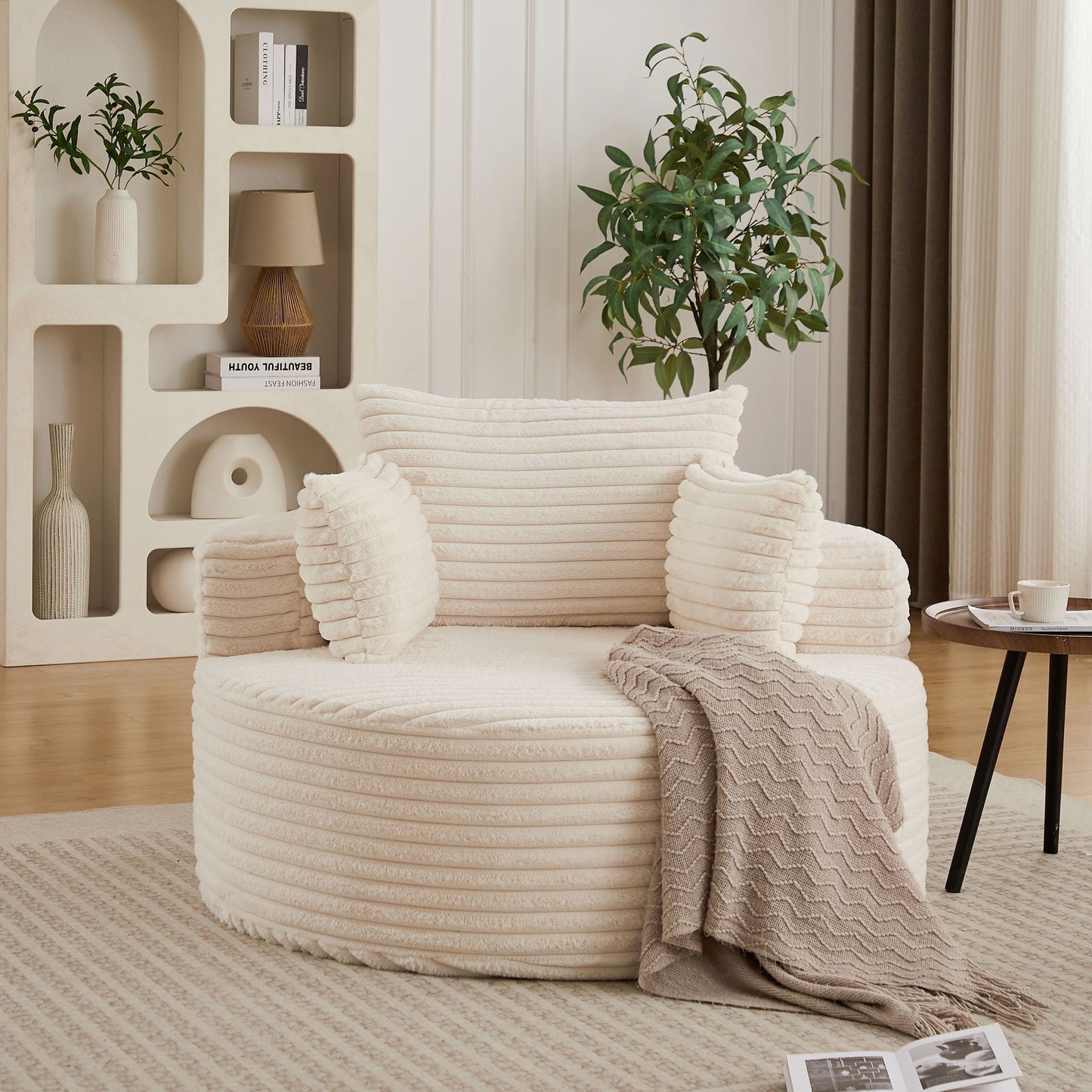 Modern single sofa with a backrest pillow