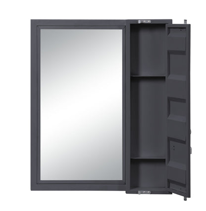 Cargo Vanity Mirror with storage cabinet in charcoal gray by HouseOfZazla, storage mirrors on Tampa Home & Garden Store