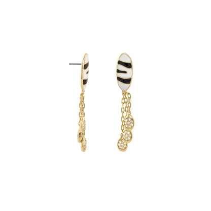 Animal Paradise Earrings, gold-tone white enamel; crystal discs, Lauren G Adams on Tampa Home & Garden Store