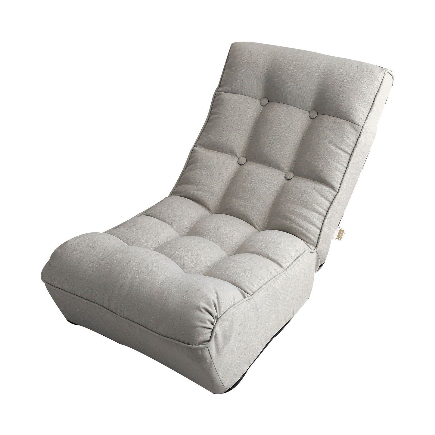 Reclining chair HouseOfZazla with tufted light gray fabric and adjustable back on Tampa Home & Garden Store