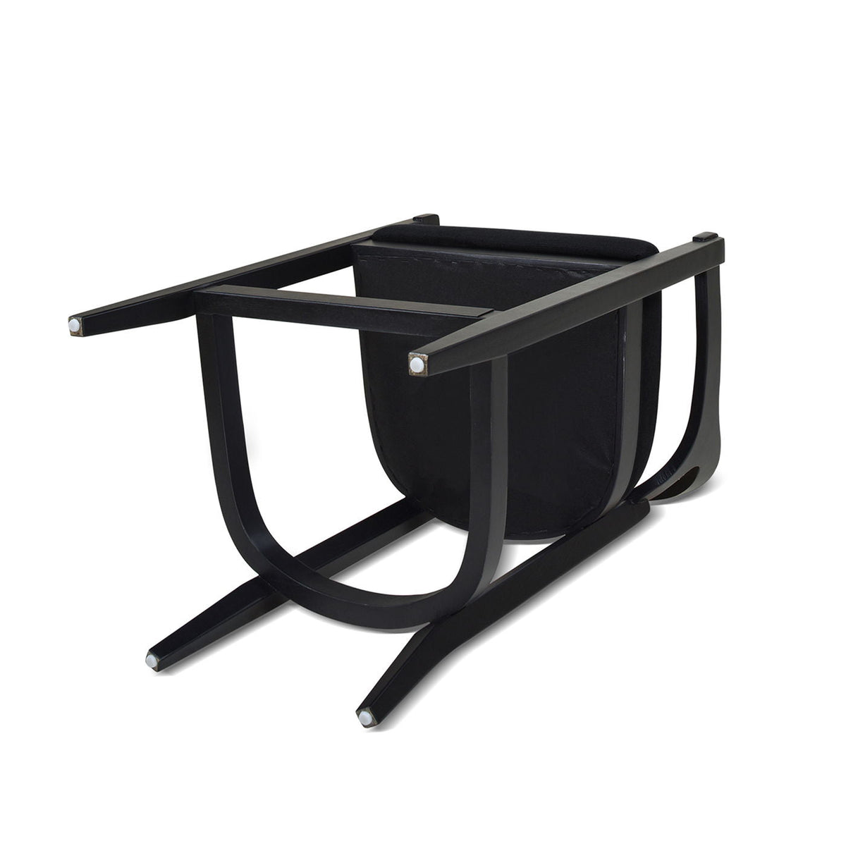 Mid-Century Modern Counter Stool black metal frame with curved base and fabric seat on Tampa Home & Garden Store